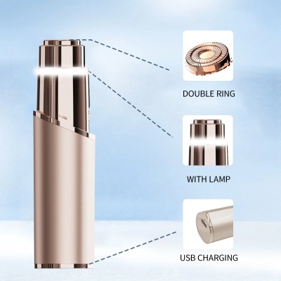 جهاز إزالة الشعر المحمول على شكل أحمر شفاه، جهاز كهربائي لإزالة شعر الجسم بالكامل للنساء، 11 × 2.5 × 2.5 سم